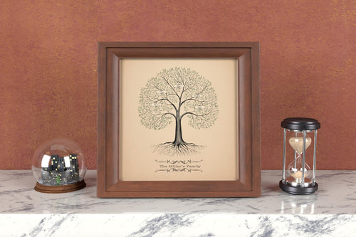 Custom Family Tree Poster - Fathers Day Gift, Vintage Textured Paper Print, Ancestry Wall Art, Personalized print,Family Heritage Chart